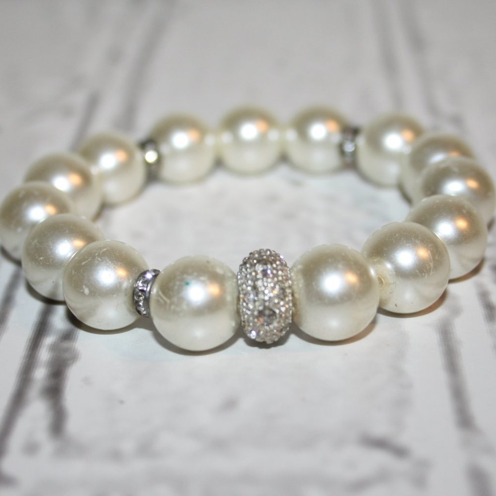 🤍 Pearl, Silver & CZ Bracelet · 7" · Classic Radiance ✨